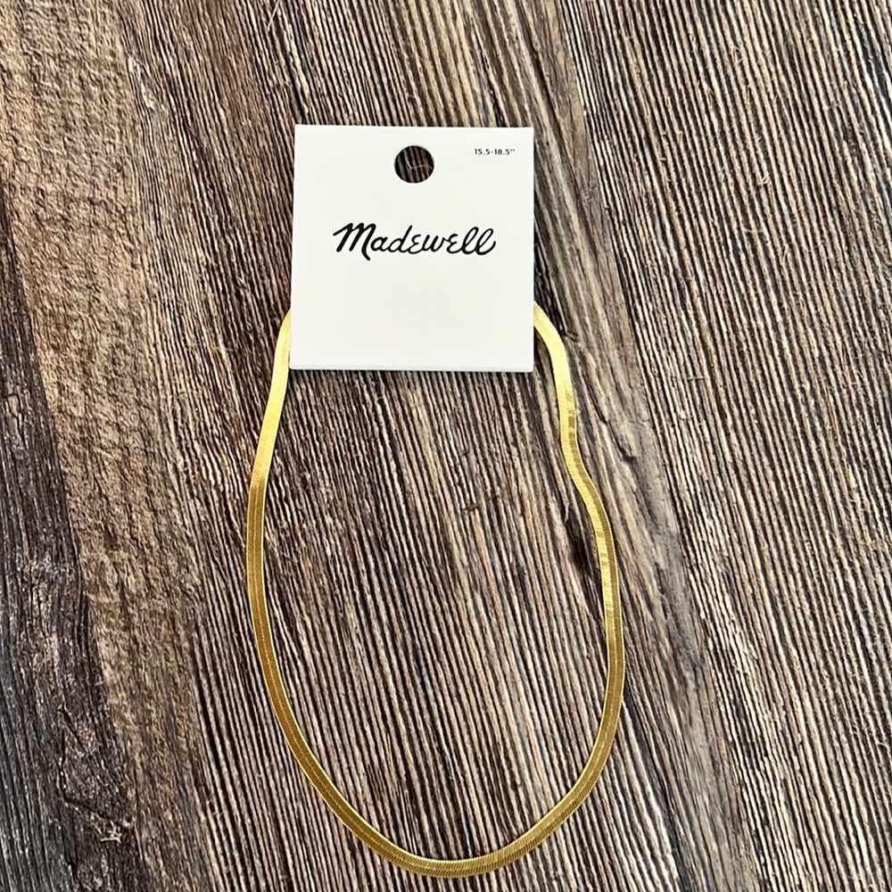 Madewell herringbone gold necklace